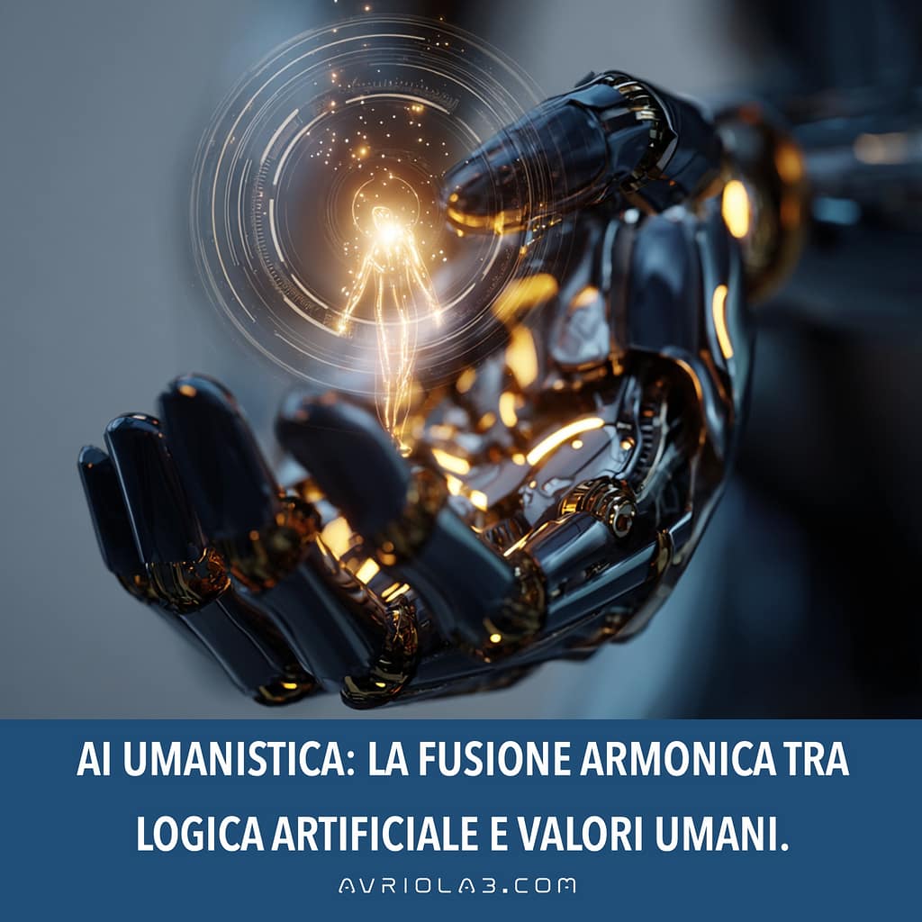 AI UMANISTICA - La fusione armonica tra logica artificiale e valori umani. L'AI che riflette prima di agire per non danneggiare.