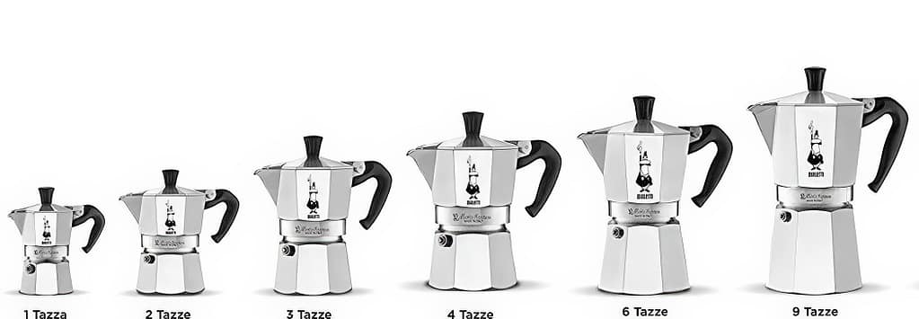 Le Caffettiere Bialetti nei vari formati disponibili