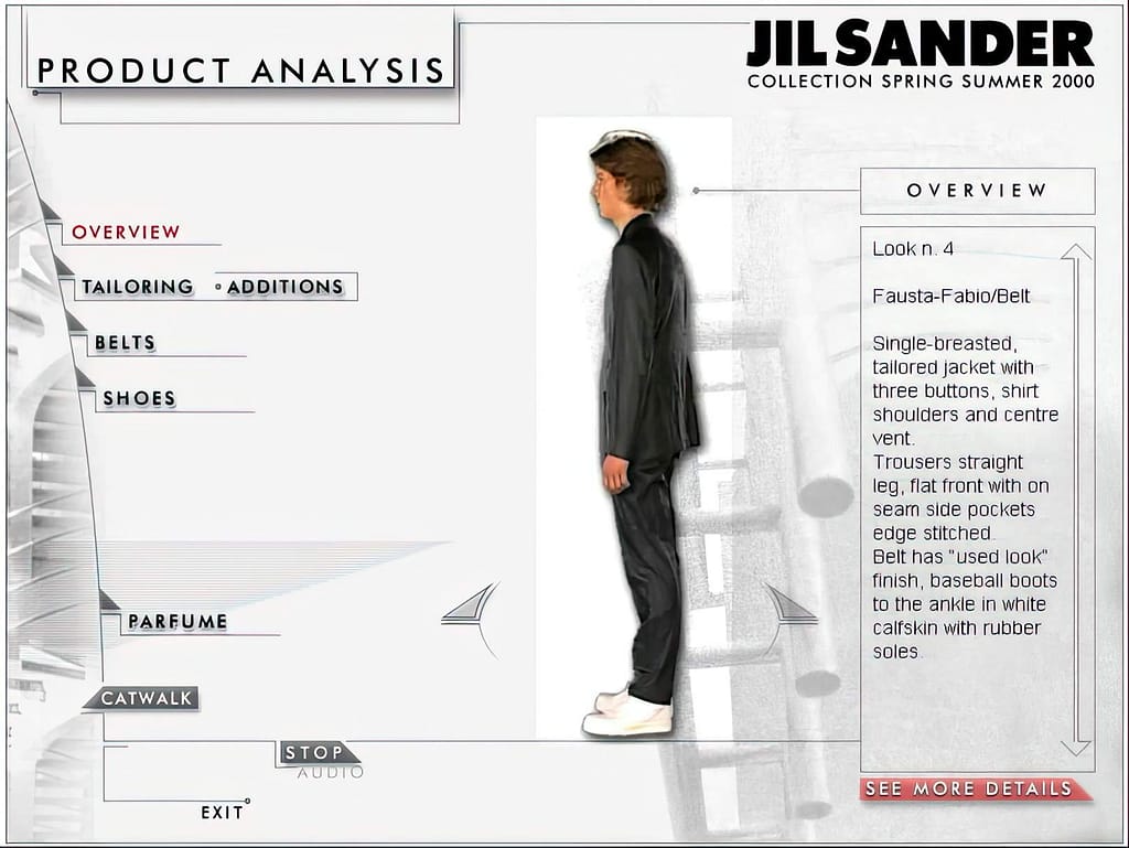 JIL SANDER Collection Spring Summer 2000 - Interactive Catwalk - Sergio Curadi Naumann