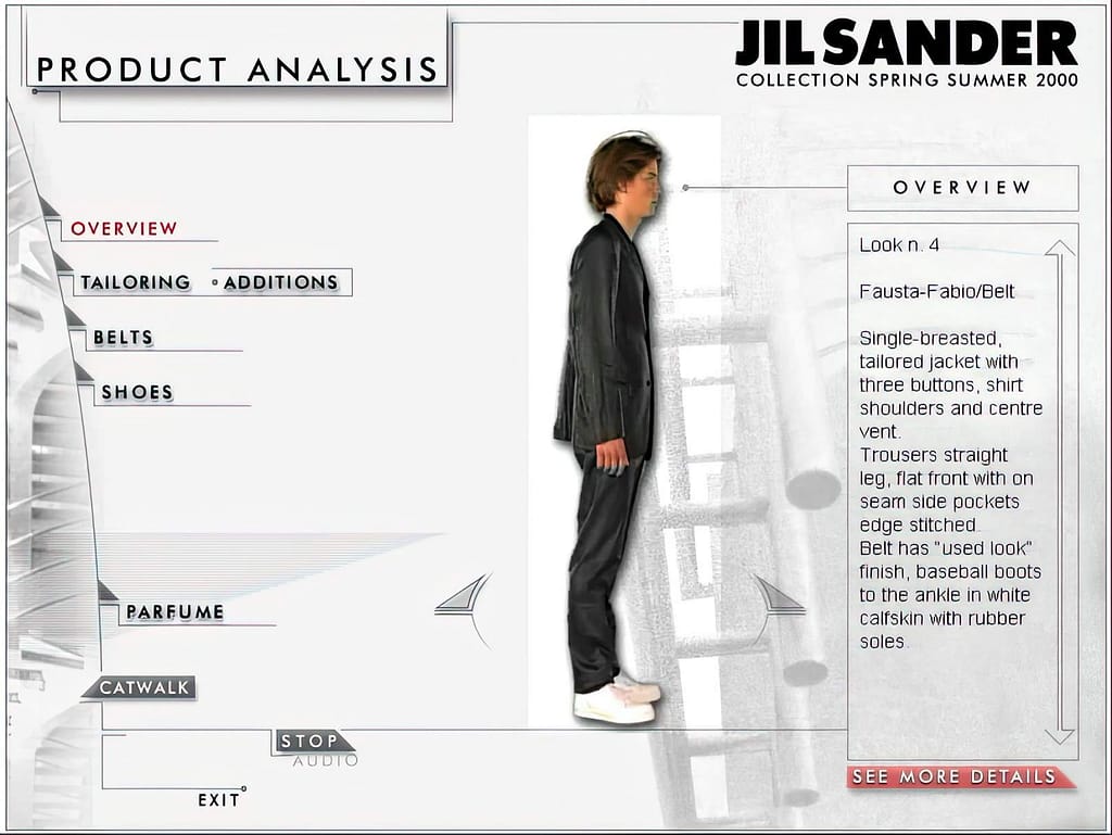 JIL SANDER Collection Spring Summer 2000 - Interactive Catwalk - Sergio Curadi Naumann
