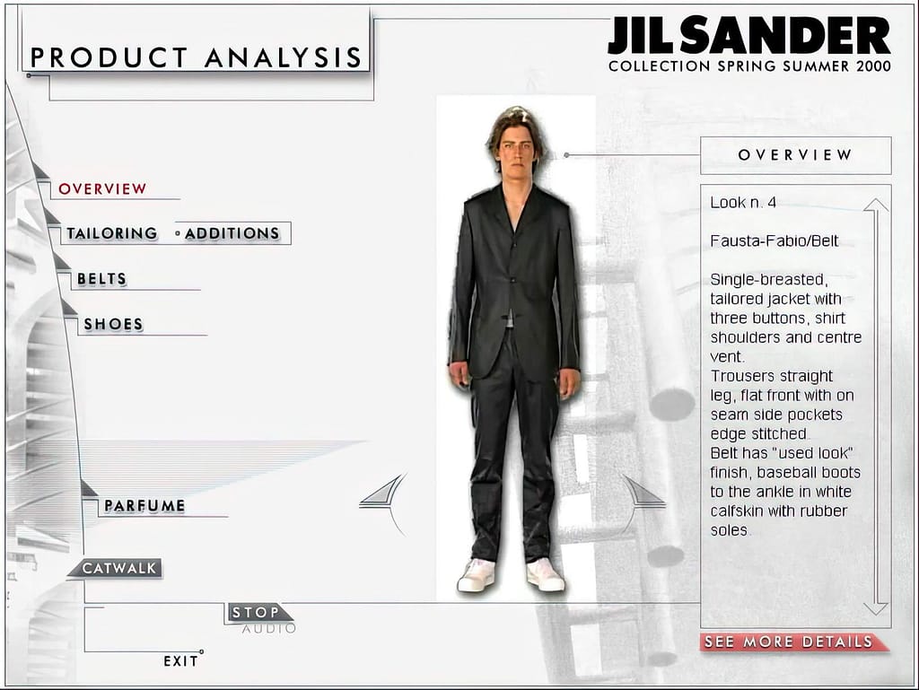 JIL SANDER Collection Spring Summer 2000 - Interactive Catwalk - Sergio Curadi Naumann