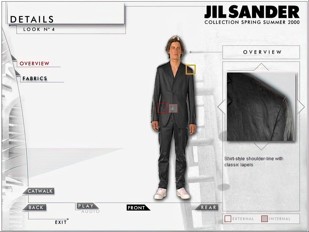 JIL SANDER Collection Spring Summer 2000 - Interactive Catwalk - Sergio Curadi Naumann