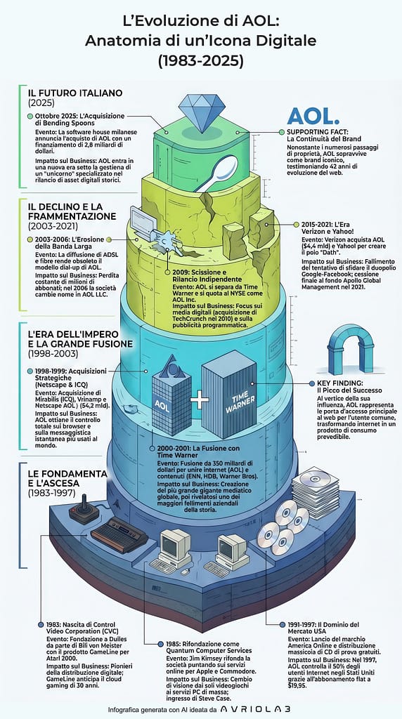 L'Evoluzione di AOL - Anatomia di un'icona del web 1983-2025